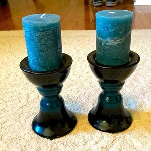 NEW Elegant Blue Candle Holders